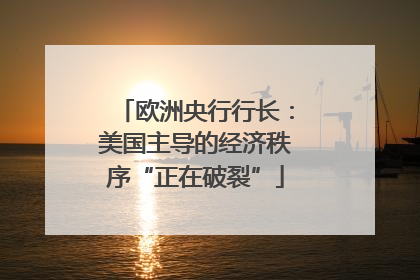 欧洲央行行长：美国主导的经济秩序“正在破裂”