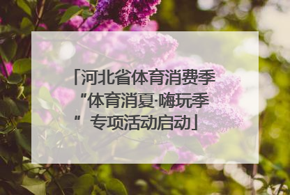 河北省体育消费季“体育消夏·嗨玩季”专项活动启动