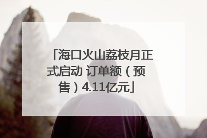 海口火山荔枝月正式启动 订单额（预售）4.11亿元