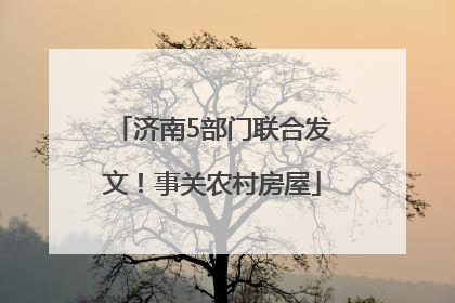 济南5部门联合发文！事关农村房屋