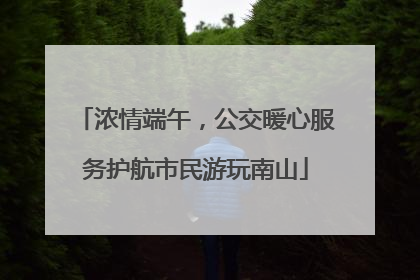 浓情端午，公交暖心服务护航市民游玩南山