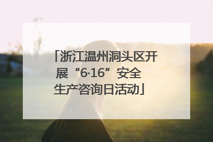 浙江温州洞头区开展“6·16”安全生产咨询日活动