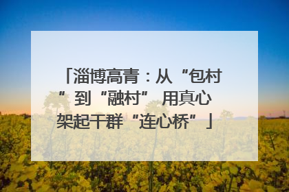 淄博高青：从“包村”到“融村” 用真心架起干群“连心桥”