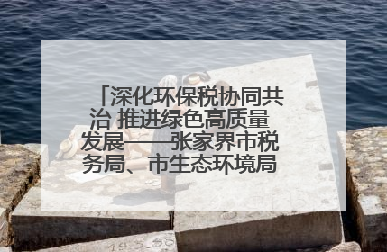 深化环保税协同共治 推进绿色高质量发展——张家界市税务局、市生态环境局签署合作备忘录