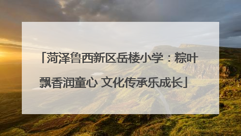 菏泽鲁西新区岳楼小学：粽叶飘香润童心 文化传承乐成长