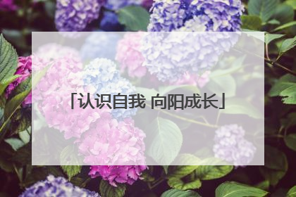 认识自我 向阳成长