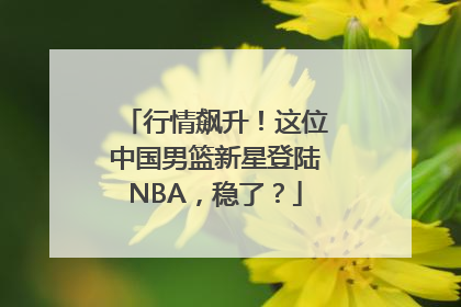行情飙升！这位中国男篮新星登陆NBA，稳了？