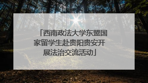西南政法大学东盟国家留学生赴贵阳贵安开展法治交流活动
