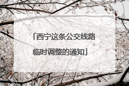 西宁这条公交线路临时调整的通知