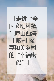 走进“全国文明村镇”庐山西海上畈村 探寻和美乡村的“幸福密码”