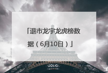 退市龙宇龙虎榜数据（6月10日）