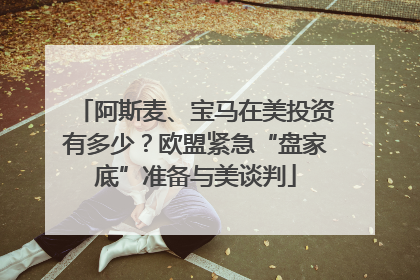 阿斯麦、宝马在美投资有多少？欧盟紧急“盘家底”准备与美谈判