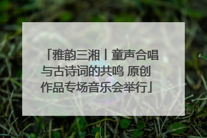 雅韵三湘丨童声合唱与古诗词的共鸣 原创作品专场音乐会举行