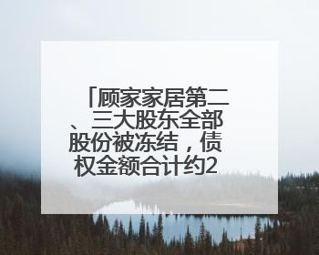 顾家家居第二、三大股东全部股份被冻结，债权金额合计约20亿元