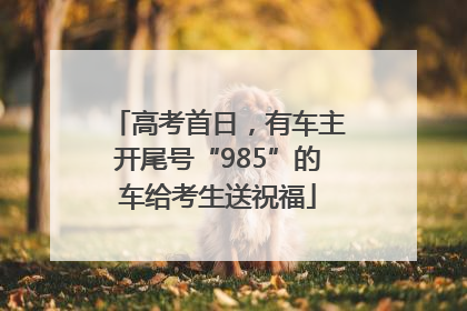高考首日，有车主开尾号“985”的车给考生送祝福