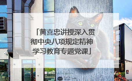 黄喜忠讲授深入贯彻中央八项规定精神学习教育专题党课