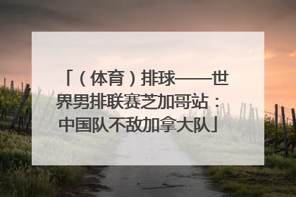 （体育）排球——世界男排联赛芝加哥站：中国队不敌加拿大队