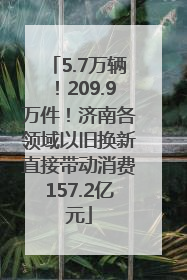 5.7万辆！209.9万件！济南各领域以旧换新直接带动消费157.2亿元