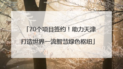 70个项目签约！助力天津打造世界一流智慧绿色枢纽