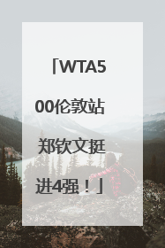 WTA500伦敦站 郑钦文挺进4强！